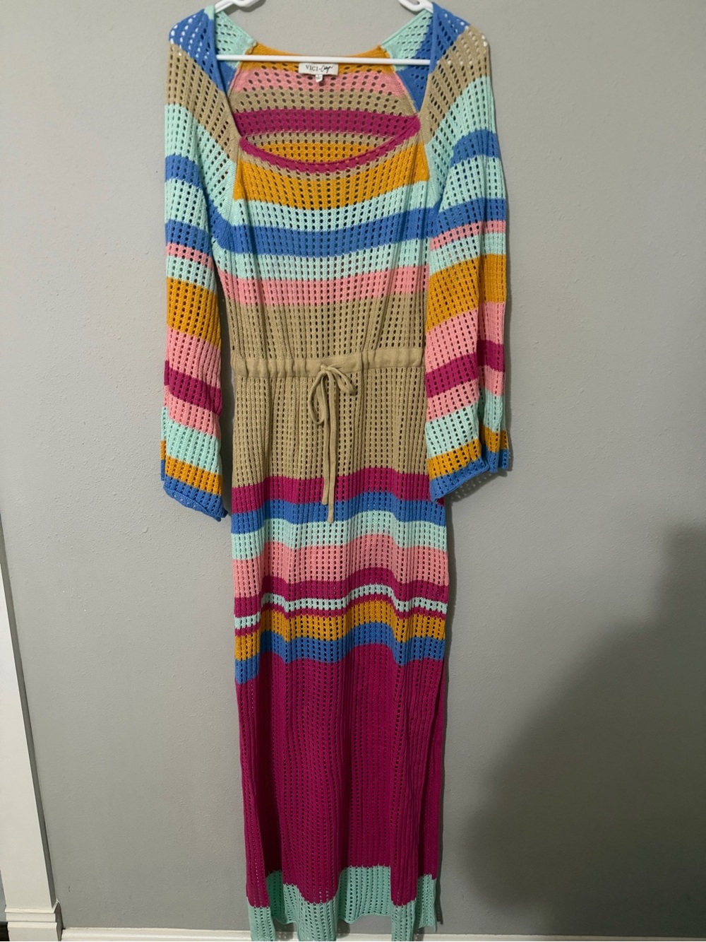 Vici multicolor maxi swim coverup